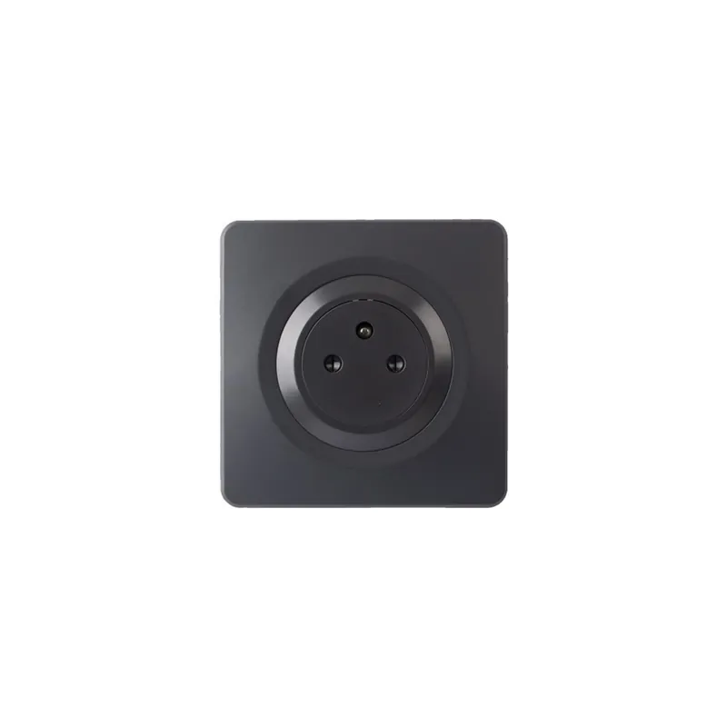 Ohmtec - EPURE - Prise 2P+T 16A Affleurante Anthracite avec Plaque anthracite - Complet - Réf 480774O Quantité Limitée
